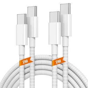 2Pack 2M USB C Fast Charging Cable Pair