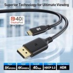 40Gbps USB-C to DisplayPort 2.1 Cable, 6.6ft
