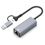 USB-C to Ethernet Adapter, 1000Mbps Gigabit Connectivity