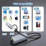 USB-C to Ethernet Adapter, 1000Mbps Gigabit Connectivity