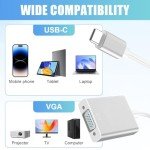 USB C to VGA Adapter for iPhone and Mac
