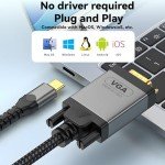 USB-C to VGA Cable, 2m, Gold-Plated Adapter