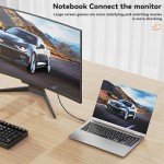 USB-C to VGA Cable, 2m, Gold-Plated Adapter
