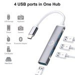 Vunvooker Mini USB-C Hub with 4 Ports