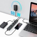 RSHTECH 11-Port USB-C Hub with 60W Power