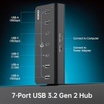 FIDECO 7-Port USB Hub with Fast Charging