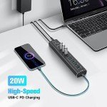 RSHTECH 11-Port USB-C Hub with 60W Power