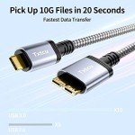 USB C to Micro B Cable 1M, Nylon Braided