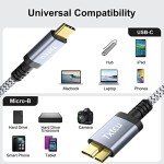 USB C to Micro B Cable 1M, Nylon Braided