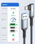 Right Angle USB A to C CarPlay Data Cable