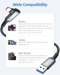 Right Angle USB A to C CarPlay Data Cable
