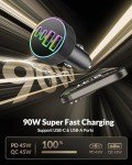 90W USB-C Car Charger with 4 Ports