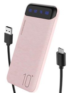 Slim 10000mAh USB-C Power Bank with LED Display