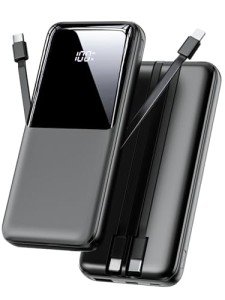 15000mAh Fast Charging USB-C Power Bank with Cables