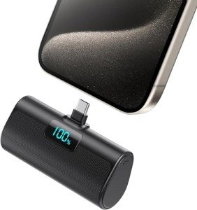 Compact 5200mAh USB-C Power Bank for iPhone 16+