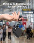 10,000mAh Mini Power Bank with USB-C Cable