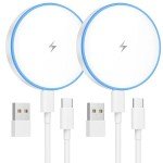 2-Pack 15W Magnetic Wireless Charger with USB-C Cable