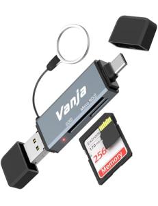 VANJA 3-in-1 USB-C/Micro-USB SD Card Reader