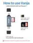VANJA 3-in-1 USB-C/Micro-USB SD Card Reader