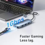 BENFEI USB-C Ethernet Adapter and 3-Port Hub