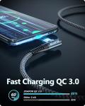 ZKAPOR 30CM Right Angle Fast Charging USB-C Cable