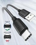 RAVIAD 50CM USB C Fast Charging Cable - Black