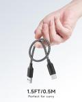 RAVIAD 50CM USB C Fast Charging Cable - Black