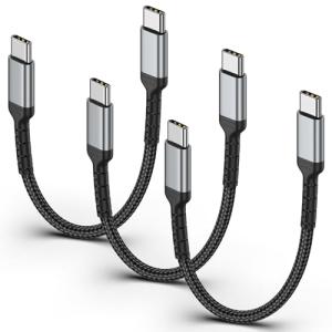 20CM USB-C to USB-C Fast Charging Cable 3-Pack