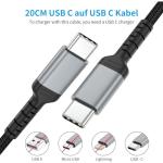 20CM USB-C to USB-C Fast Charging Cable 3-Pack