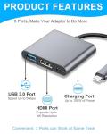 USB-C to HDMI Cable and 3-Port Hub