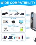 USB-C to HDMI Cable and 3-Port Hub