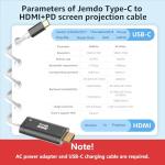 JEMDO 4K HDMI Cable for Nintendo Switch 2