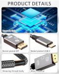 USB-C to DisplayPort Cable 8K Video Converter