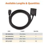 DisplayPort to DVI Cable, 6ft, 1080p, Black