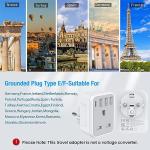 2-Pack EU to UK Plug Adapter with 4 USB Ports