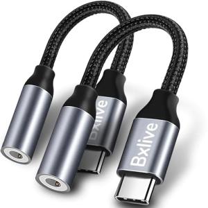Bxlive USB-C to 3.5mm Headphone Adapters - 2 Pack