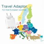 European Travel Adapter with USB-C and USB-A Ports