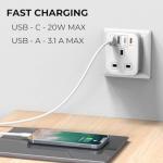 20W Fast Charging 5-in-1 Travel Adapter