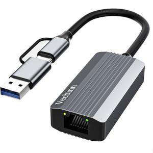 Vecbmn USB-C Hub with Gigabit Ethernet Adapter