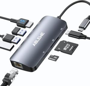 ABLEWE 8-in-1 USB-C Hub with Ethernet & HDMI