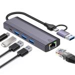 5-in-2 USB-C Ethernet Adapter with USB 3.0 Ports