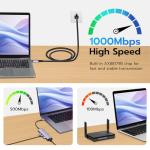 USB C to Ethernet Cable 2M - Gigabit LAN Adapter