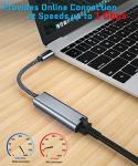 USB-C Ethernet Adapter with Charging Port 60W