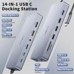14-in-1 USB-C Docking Station for Dual Monitors
