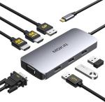 USB C Dual HDMI Adapter with Multiport Hub