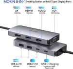USB C Docking Station with Dual HDMI and 8 Ports