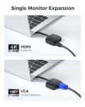Portable USB-C to VGA HDMI Adapter, 4K Support