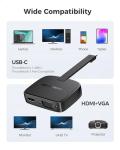 Portable USB-C to VGA HDMI Adapter, 4K Support