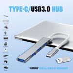4-Port USB C Hub with USB Adapter