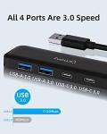 Dual USB-C and USB-A 4-Port Hub